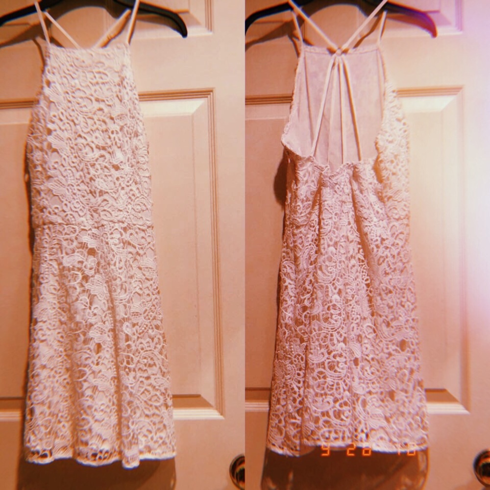 Kendall & Kylie cream lace dress